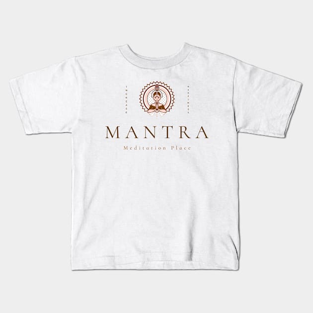 Mantra Meditation Place Kids T-Shirt by Casual Wear Co.